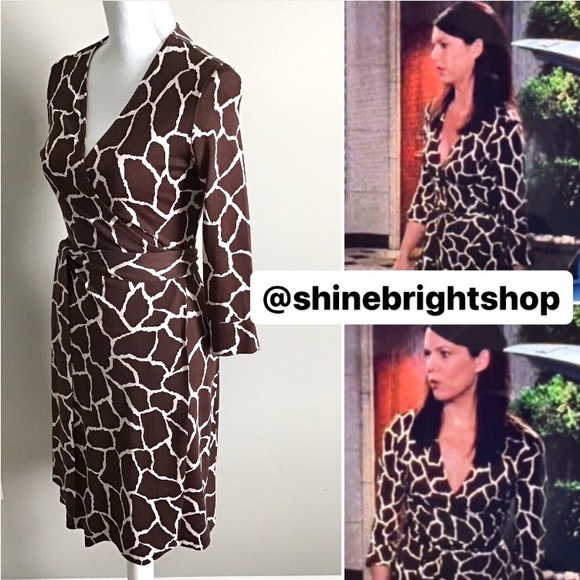 RARE Early 2000s Vintage Silk Wrap Dress ASO Lorelai Gilmore in Gilmore Girls - Picture 4 of 14